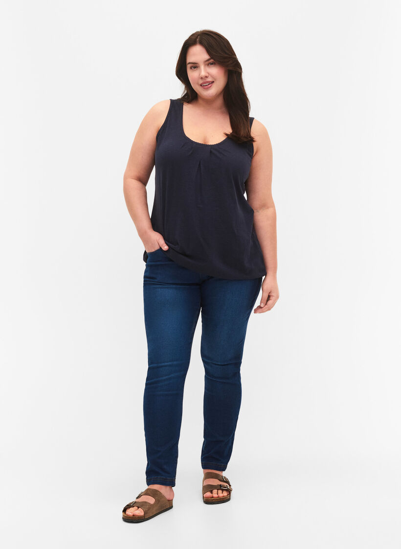 Bomuldstop med blondekant, Navy Blazer, Model image number 2