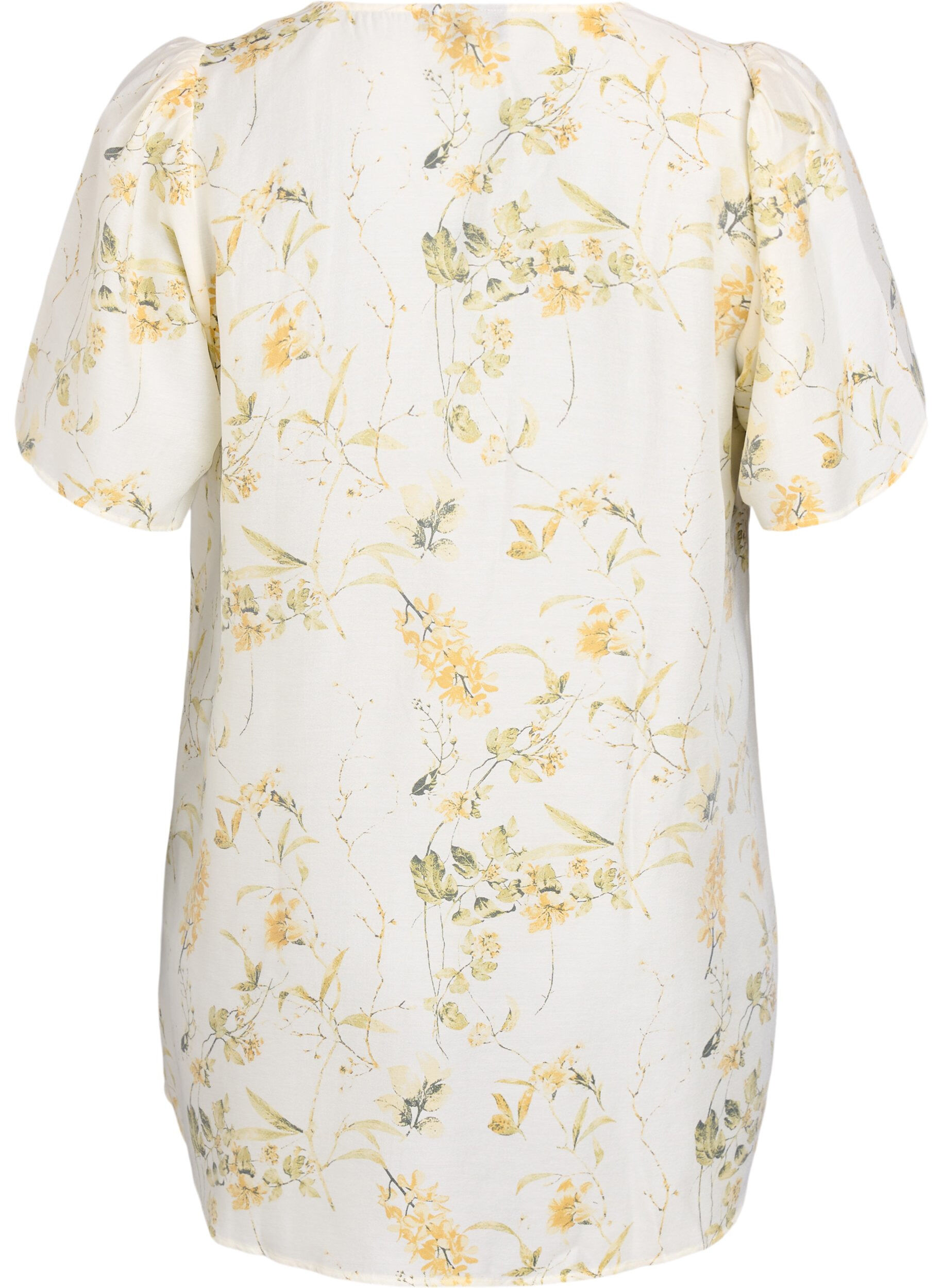 Zizzi A-formet tunika med korte &aelig;rmer, Gul, Packshot image number 1