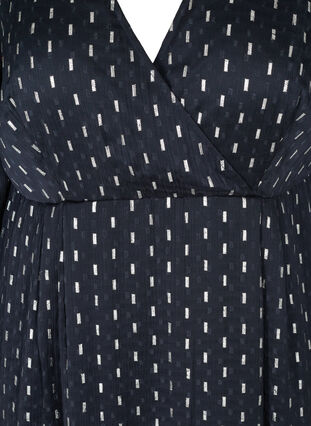 Mønstret viskose kjole med a-form , Night Sky, Packshot image number 2