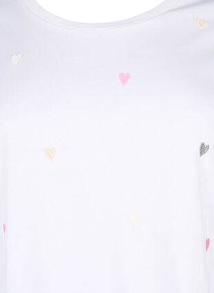 T-shirt i økologisk bomuld med hjerter, Bright W. Love Emb., Packshot image number 2