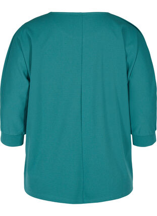 Bluse med 3/4 ærmer og plisséfold, Pacific, Packshot image number 1