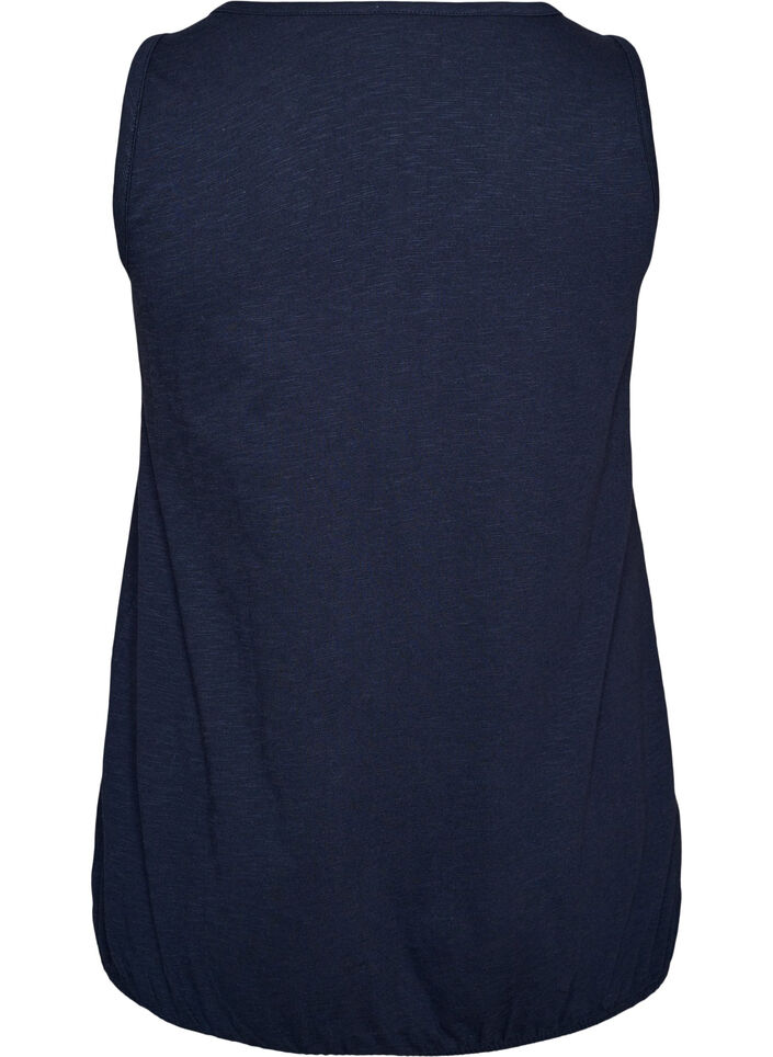 Tanktop i &oslash;kologisk bomuld med V-hals og knapper, Bl&aring;, Packshot image number 1