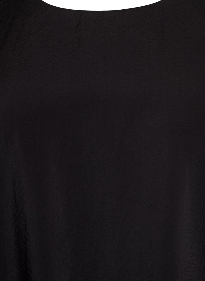 Knælang ballonkjole med lommer, Sort, Packshot image number 2