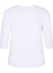 Basis bomulds t-shirt med 3/4 &aelig;rmer, Hvid, Packshot image number 1