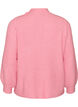 Ribstrikket sweater med ballon&aelig;rmer og knapper, Lyser&oslash;d, Packshot image number 1