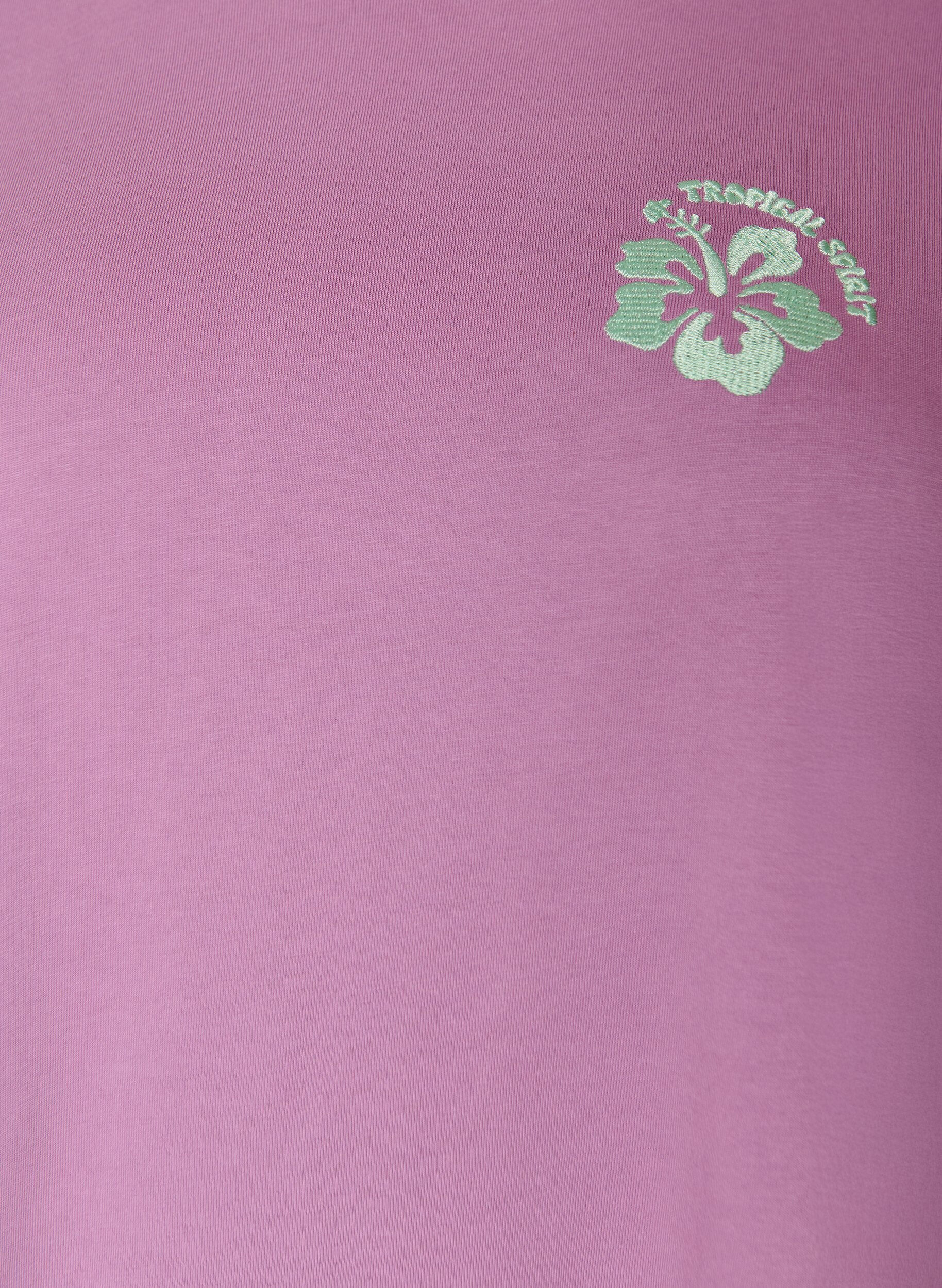 ZizziT-shirt i &oslash;kologisk bomuld med rygprint, Lyser&oslash;d, Packshot image number 2