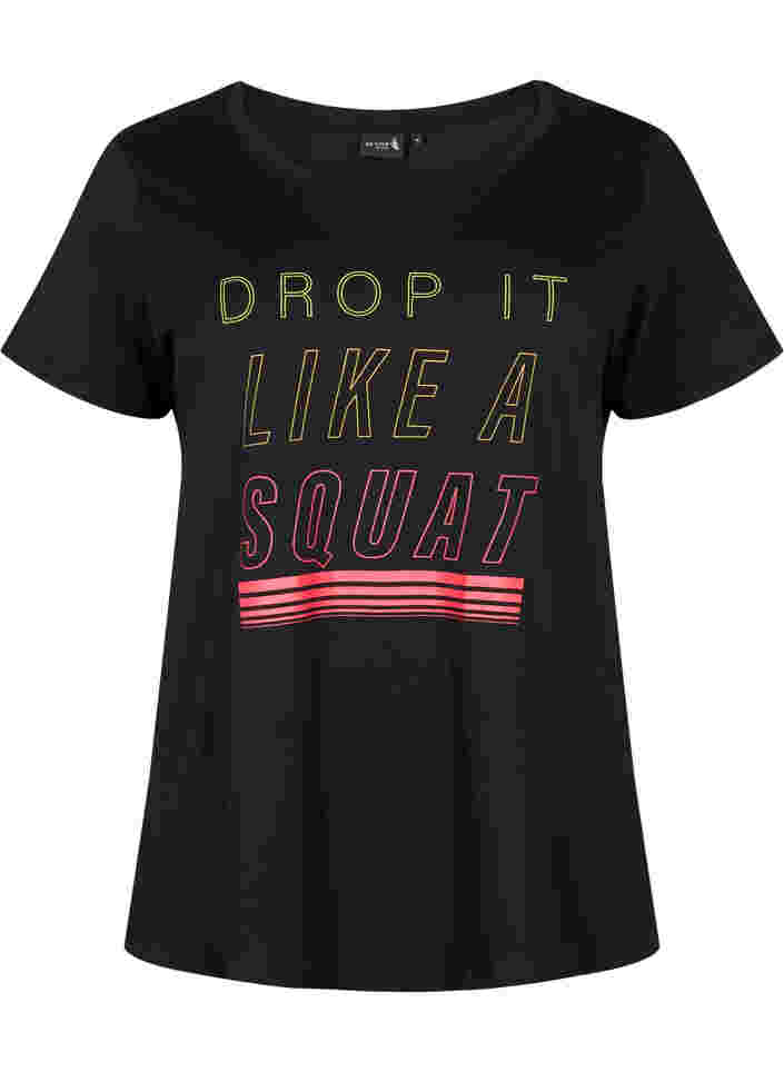 Trænings t-shirt med print, Black w. Drop It, Packshot image number 0