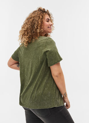 Bomulds t-shirt med tryk , Ivy Green ACID WASH, Model image number 1