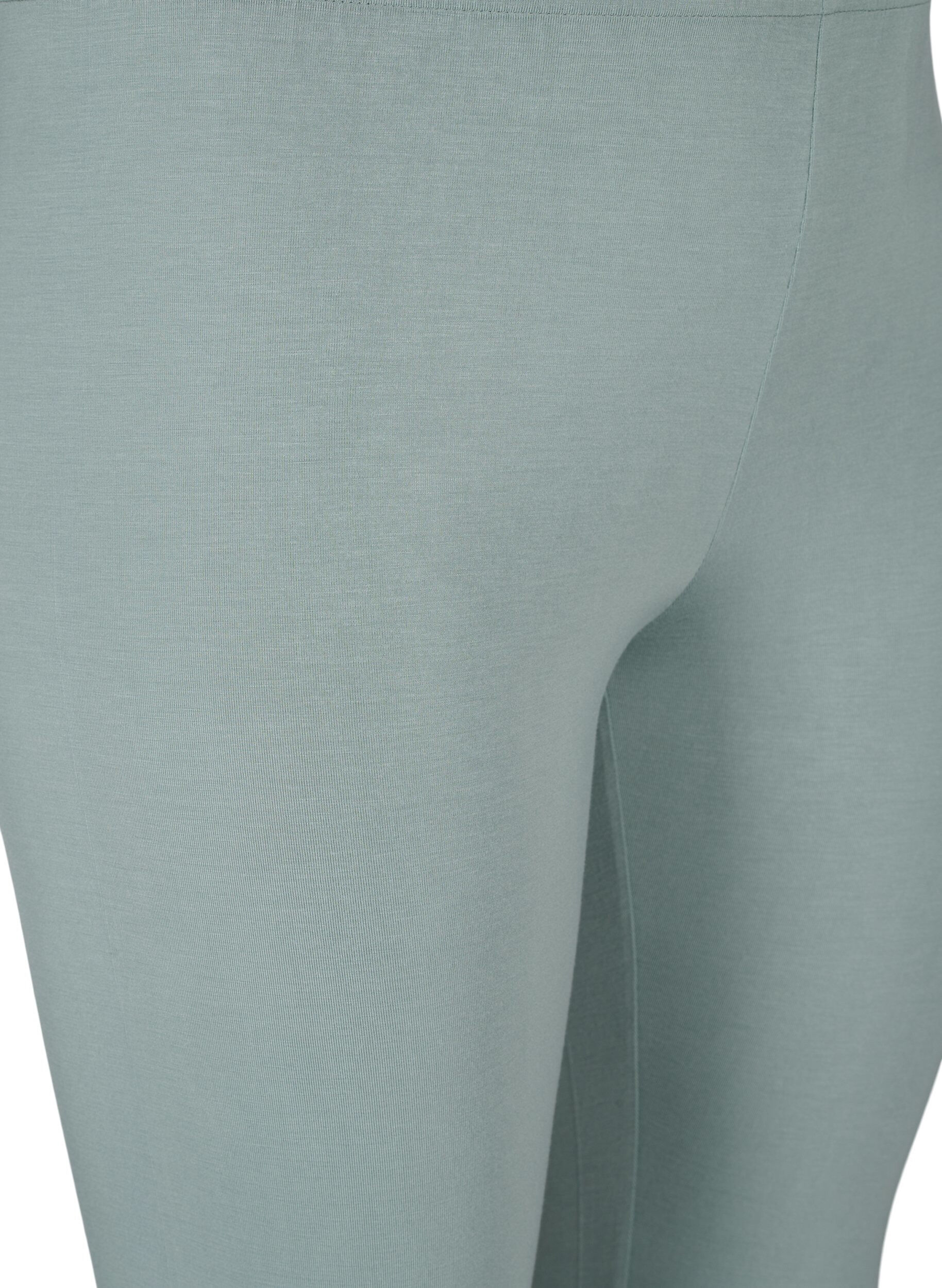 Zizzi Basis 3/4 leggings i viskose , Gr&oslash;n, Packshot image number 2