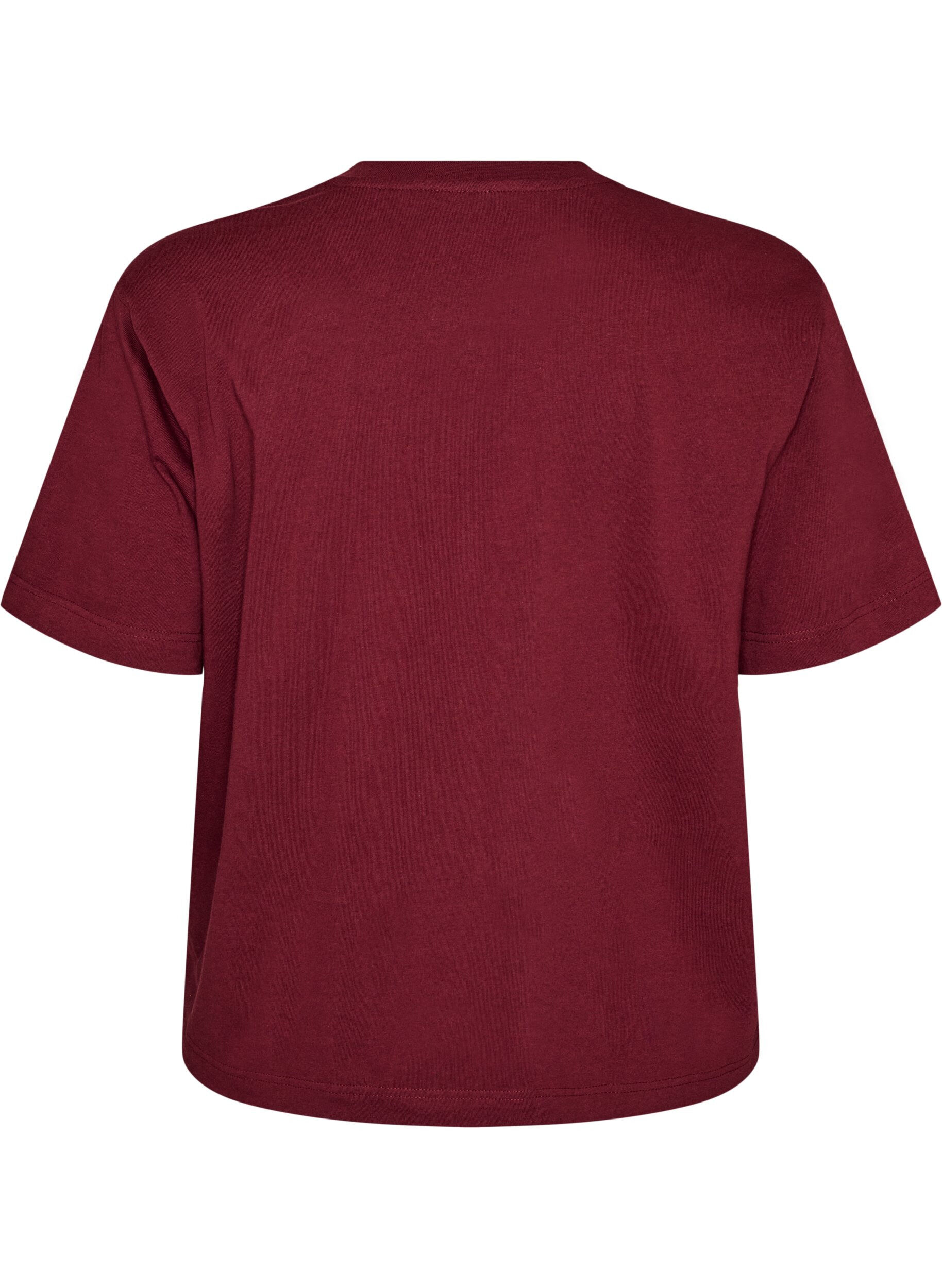 ZizziBoxy T-shirt i bomuld, R&oslash;d, Packshot image number 1