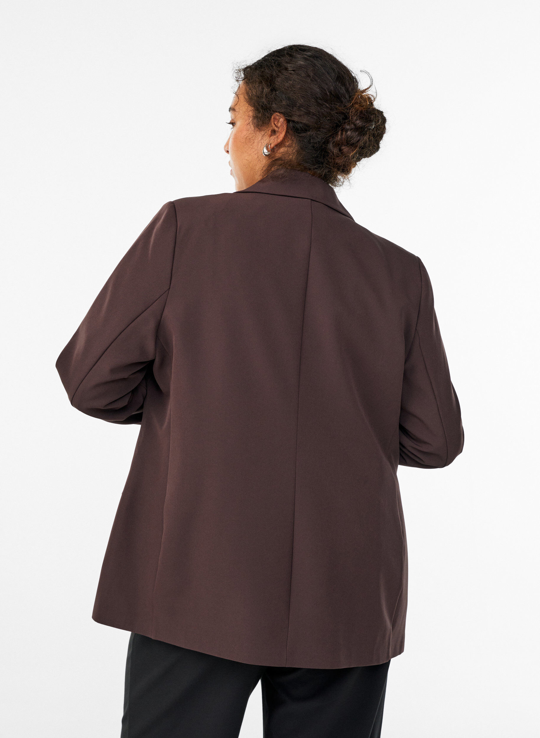 ZizziKlassisk blazer med knaplukning, Brun, Model image number 2