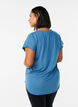 Kort&aelig;rmet tr&aelig;nings t-shirt med v-hals, Bl&aring;, Model image number 2