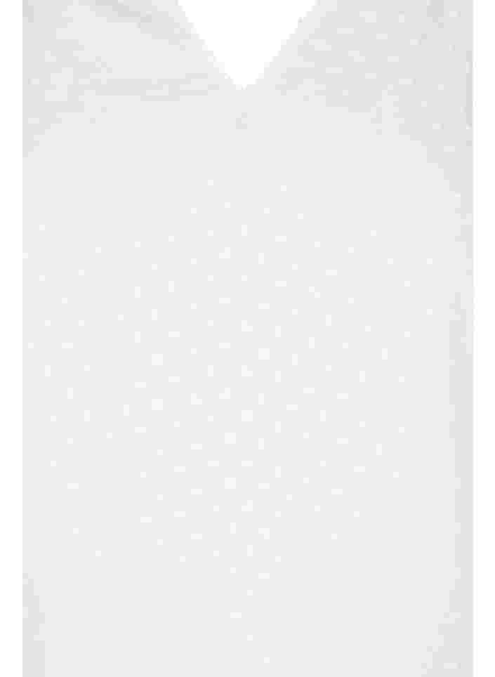 Langærmet bluse med smock- og flæsedetaljer, Bright White, Packshot image number 2