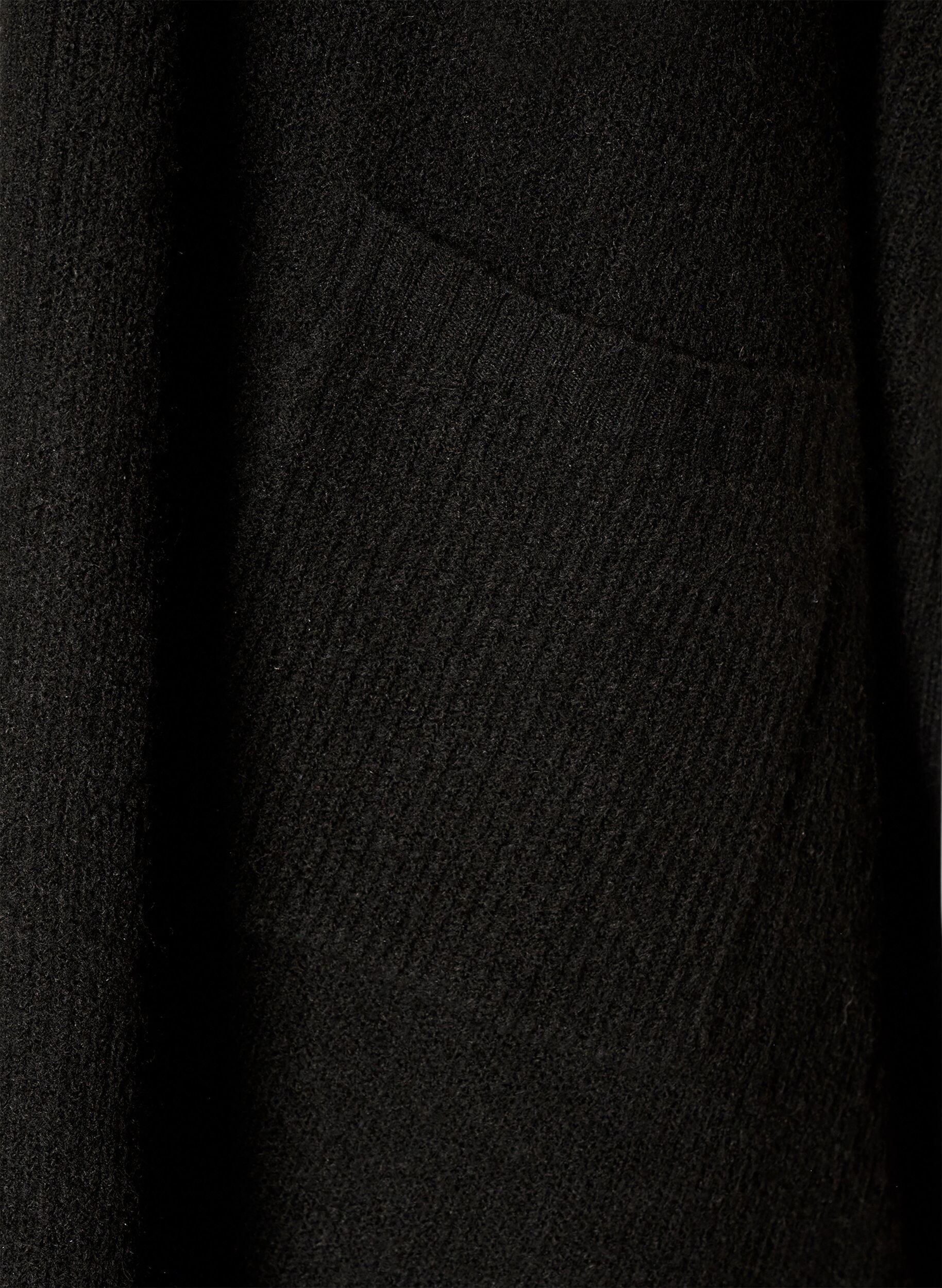 ZizziCardigan med &aring;ben front og vide &aelig;rmer, Sort, Packshot image number 3