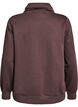 Sweatshirt med h&oslash;j krave og lommer, Brun, Packshot image number 1