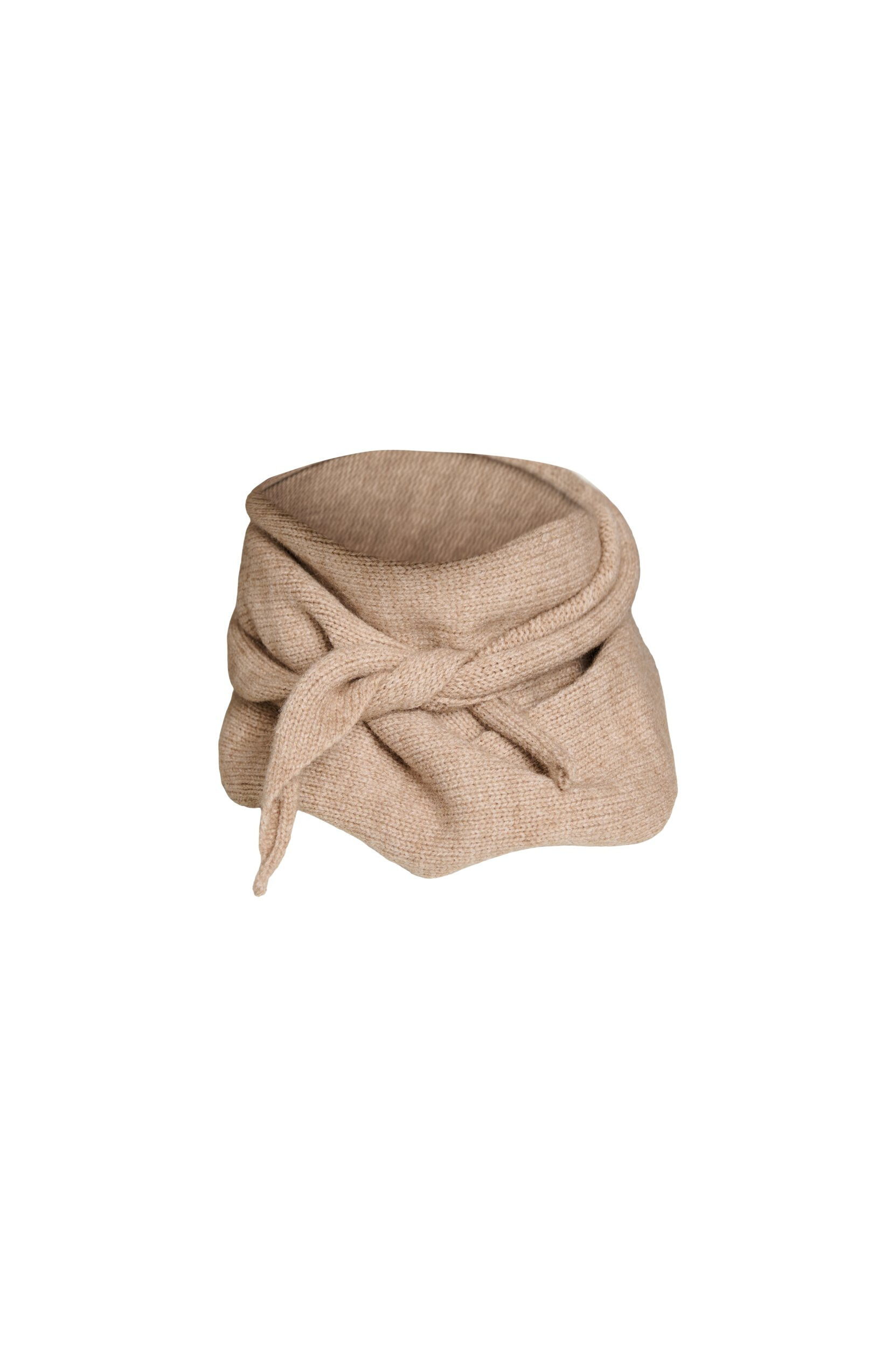 ZizziStrikket t&oslash;rkl&aelig;de med trekantet form, Beige, Packshot image number 2