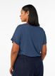 Stribet T-shirt i viskose med rund hals, Bl&aring;, Model image number 2