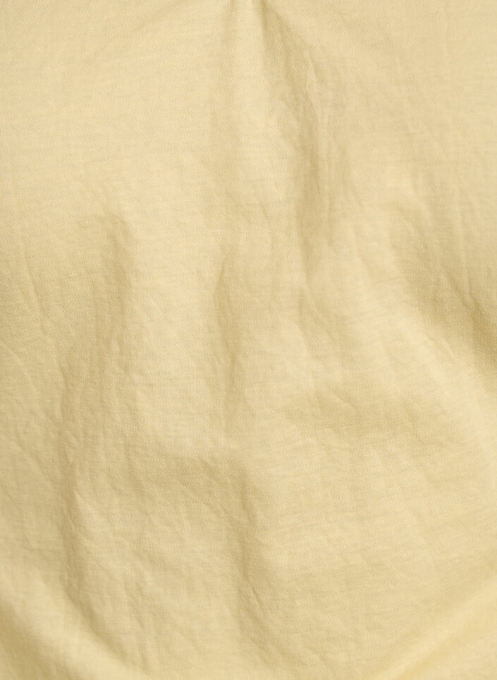 Bluse i bomuldsblanding med V-hals og bindeb&aring;nd, Gul, Packshot image number 2