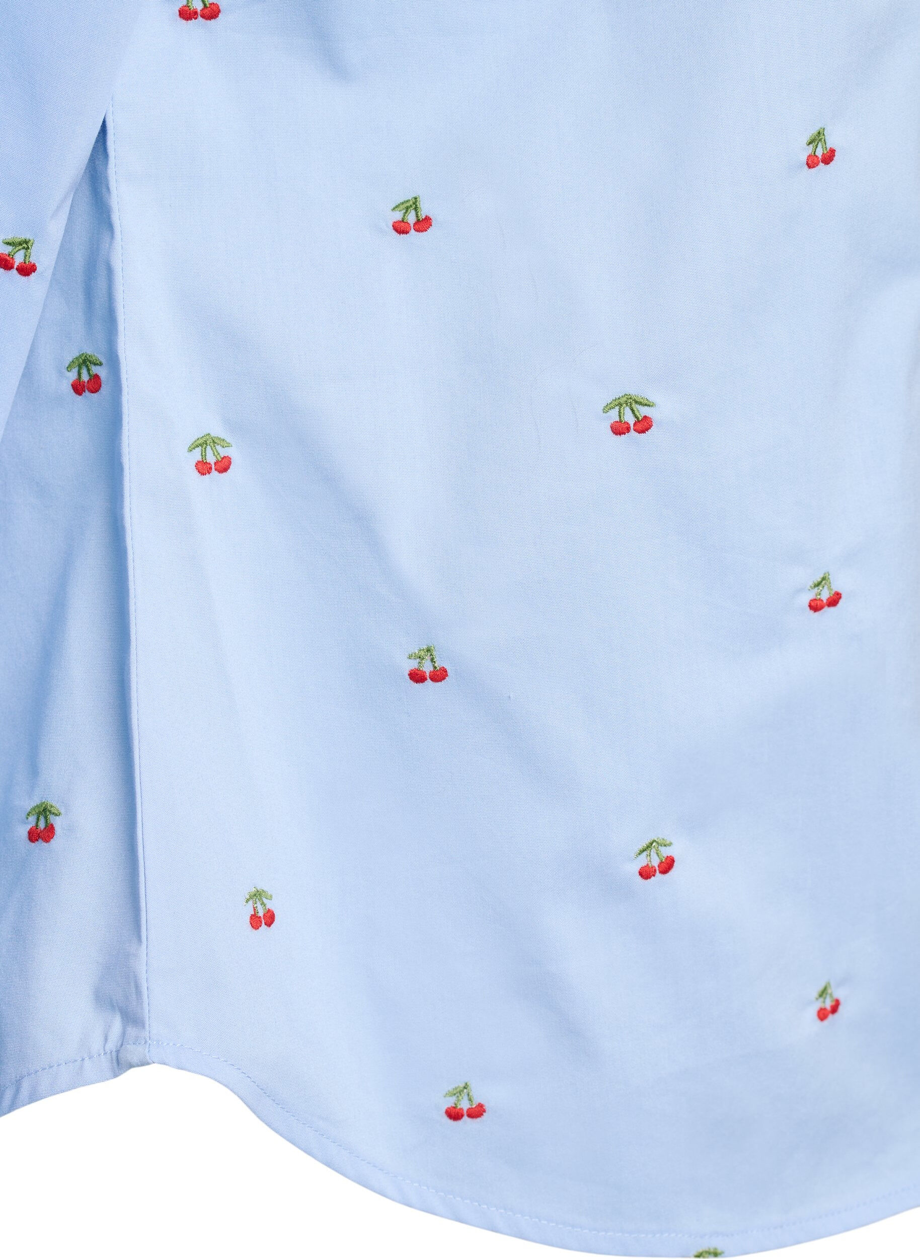 ZizziSkjorte med broderede kirseb&aelig;r, Bl&aring;, Packshot image number 3