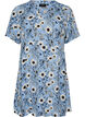 Kort kjole med blomsterprint, Bl&aring;, Packshot image number 0