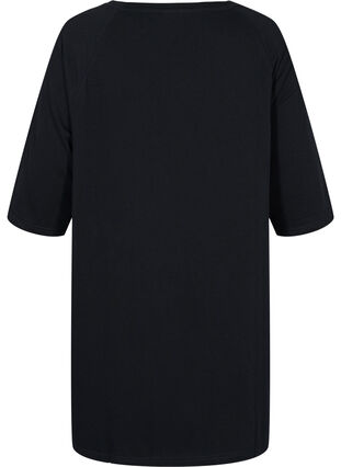 Kampagnevare - Bomulds sweatkjole med lommer og 3/4 ærmer, Black, Packshot image number 1