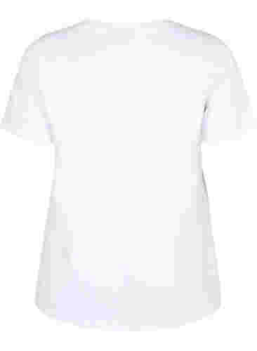 T-shirt i bomuld med print, Bright White COLOR, Packshot image number 1