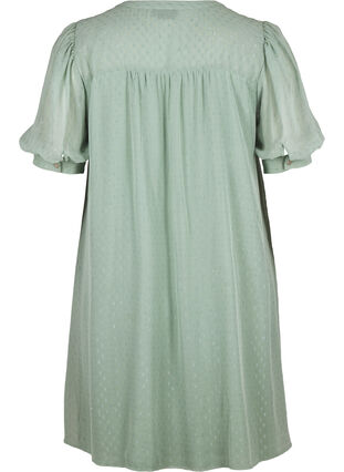 Kjole med korte ærmer og knapper, Chinois Green, Packshot image number 1