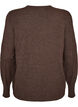 Strikbluse med rund hals, Brun, Packshot image number 1