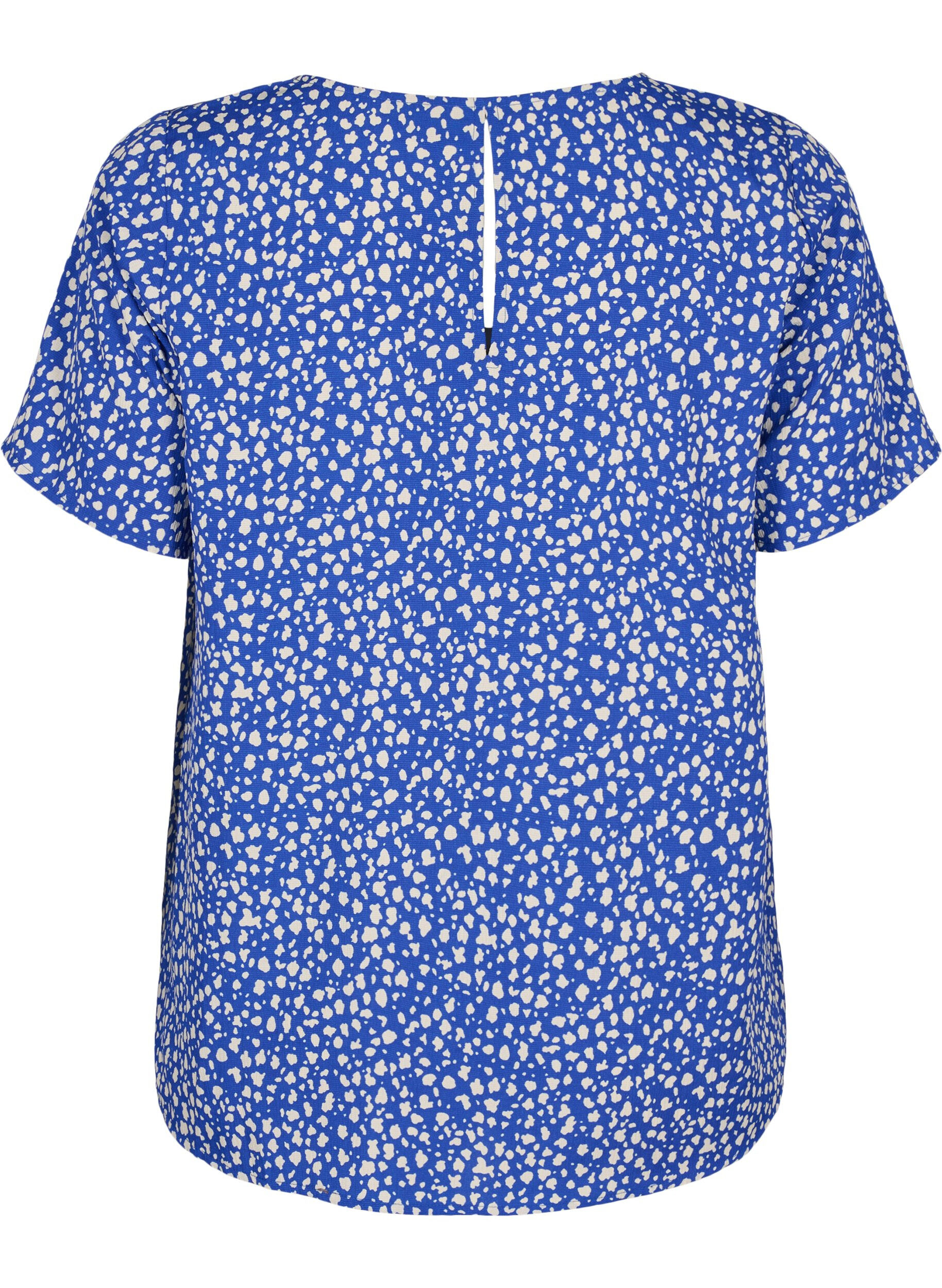 Zizzi FLASH - Kort&aelig;rmet bluse med print, Surf the web Dot, Packshot image number 1