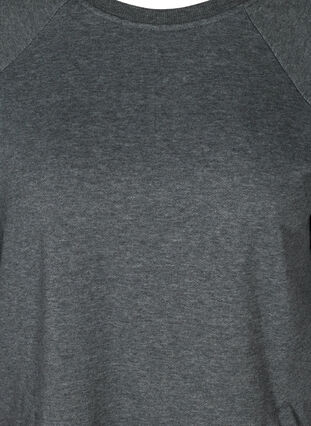 Meleret sweatkjole med lommer, Dark Grey Melange, Packshot image number 2