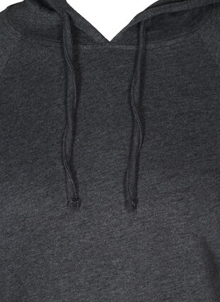 Sweatshirt med justerbar bund, Black Mel., Packshot image number 2