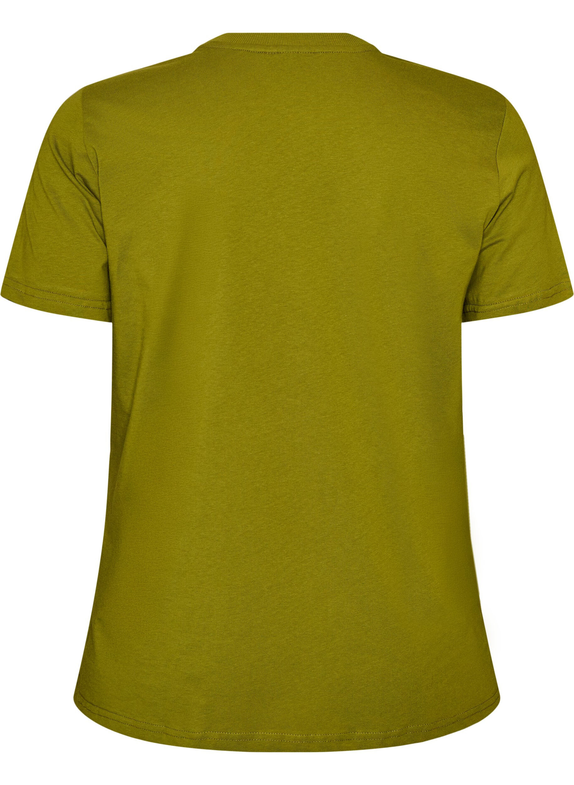 ZizziBasis t-shirt i bomuld med rund hals , Gr&oslash;n, Packshot image number 1