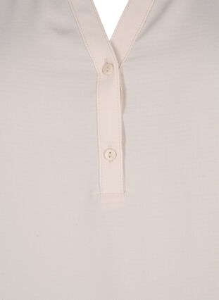 Langærmet bluse med v-udskæring, Warm Off-white, Packshot image number 2