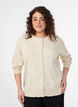 Finstrikket cardigan med rund hals, Beige, Model image number 0
