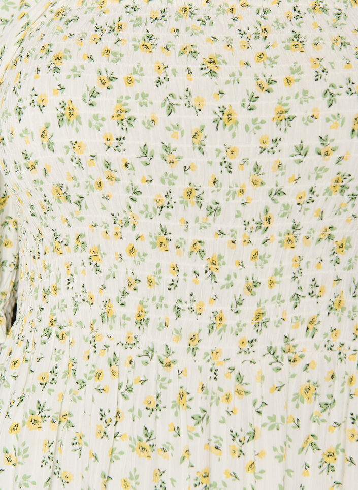 Blomstret sommerkjole i viskose, Hvid, Packshot image number 2