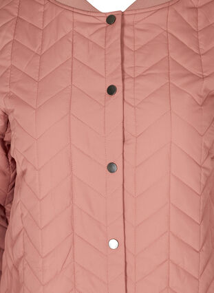 Lang quiltet jakke med knaplukning, Burlwood, Packshot image number 2