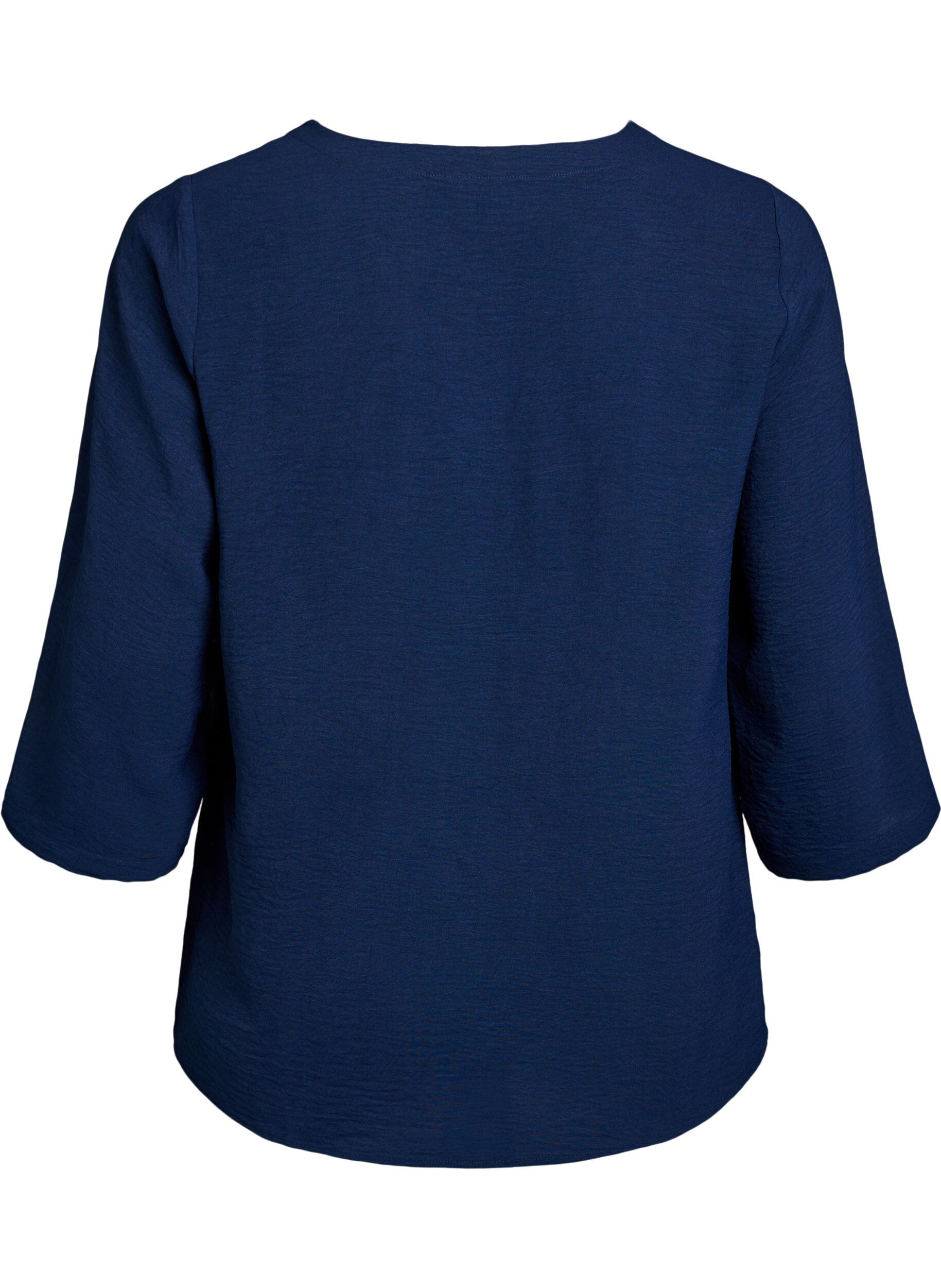 ZizziBluse med 3/4 &aelig;rmer, Bl&aring;, Packshot image number 1