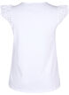 T-shirt med broderi anglaise i økologisk bomuld, Bright White, Packshot image number 1