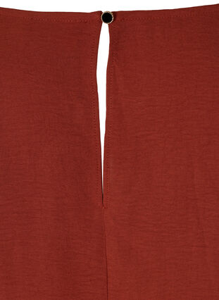 Langærmet bluse med smock og rund hals, Fired Brick, Packshot image number 3