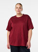 T-shirt med rhinsten og rund hals, M&oslash;rk Bordeaux, Model image number 0