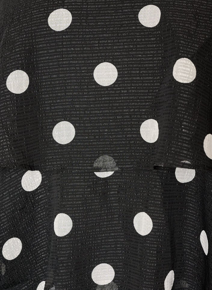 Lagdelt top med fl&aelig;sevolanter og spaghettistropper, Sort, Packshot