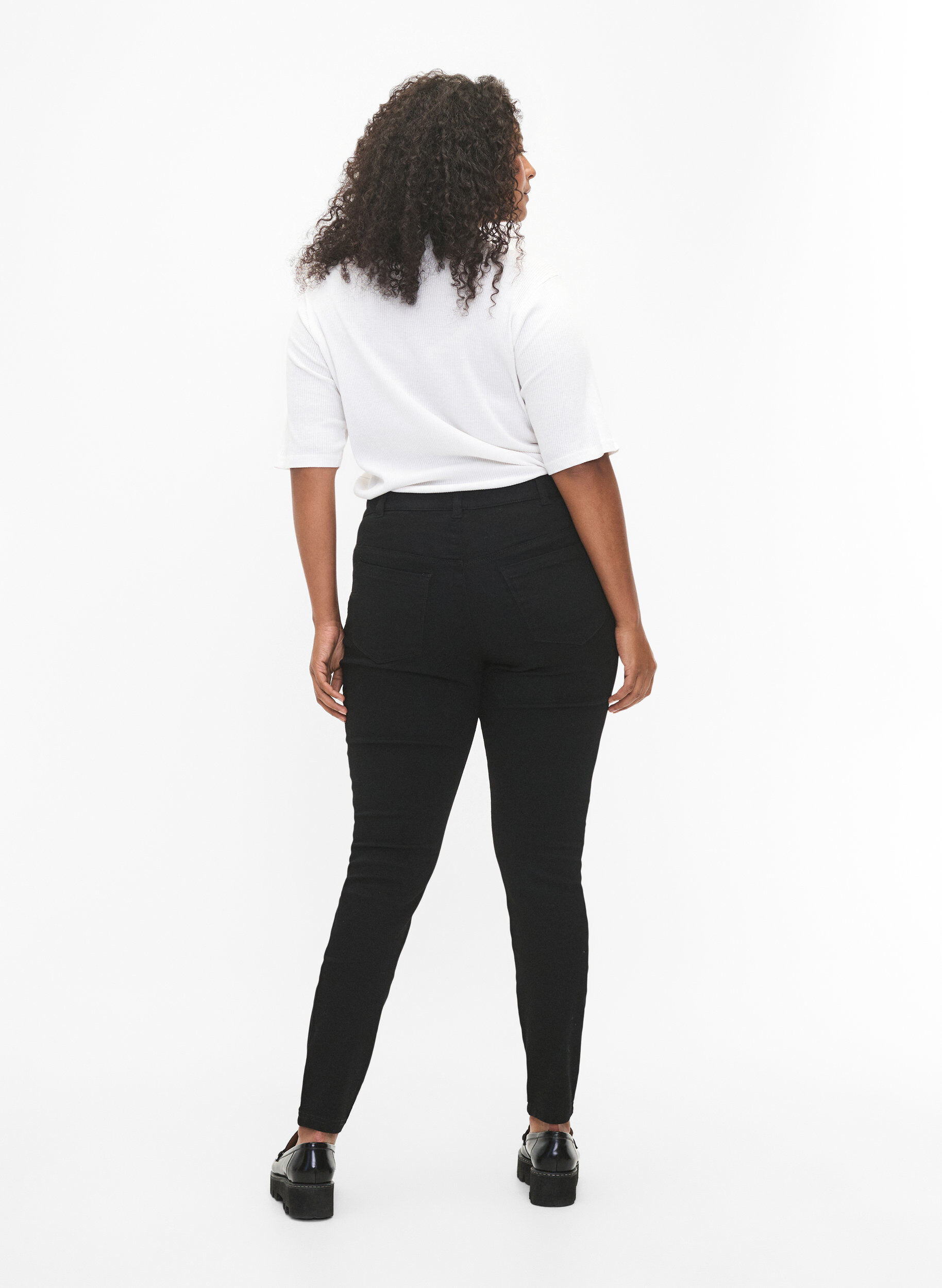 ZizziJeggings i bomuldsblanding, Black, Model image number 1