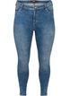 Cropped Amy jeans med lynlåsdetalje, Blå, Packshot image number 0