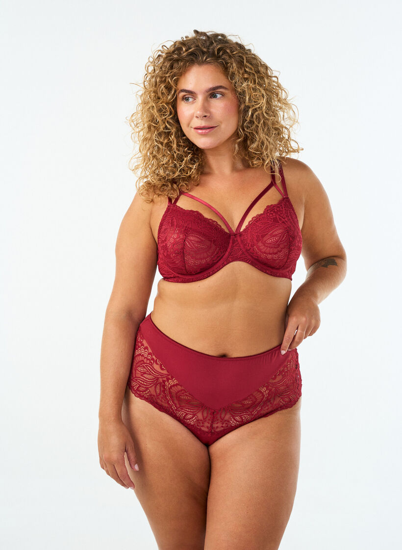 Hipster-string med blonde og h&oslash;j talje, R&oslash;d, Model image number 0