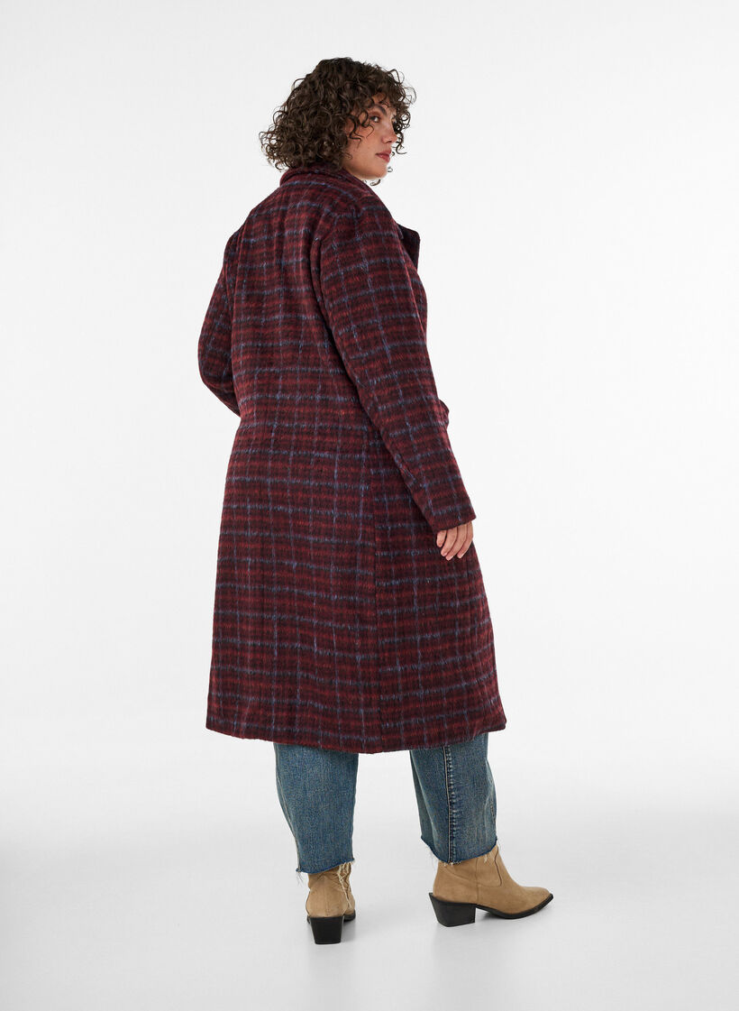 Ternet frakke med lommer, R&oslash;d, Model image number 1