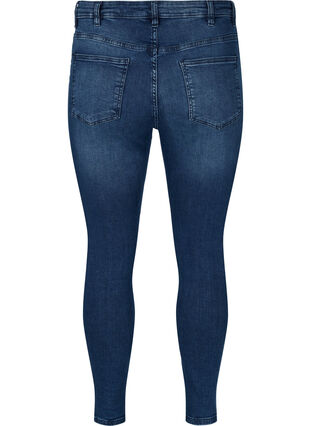 Cropped Amy jeans med slids, Blue denim, Packshot image number 1