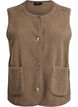 Teddy vest med knapper og lommer, Brun, Packshot image number 0