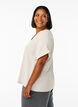 Løs bluse med korte ærmer, Beige, Model image number 2