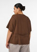 Bluse med struktur og bindeb&aring;nd i taljen, Brun, Model image number 2