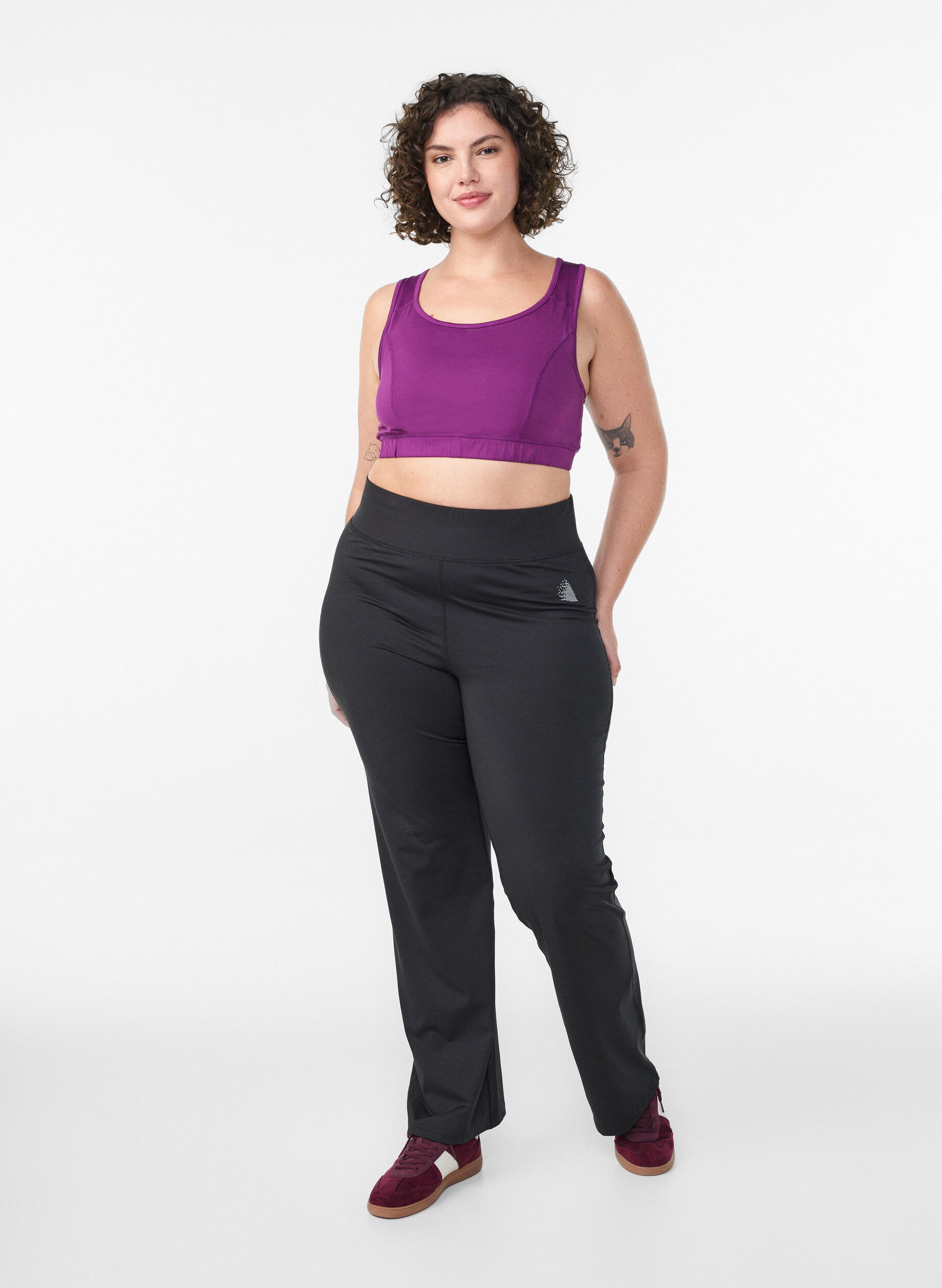 Zizzi Sports-bh med racerback, Lilla, Model image number 1